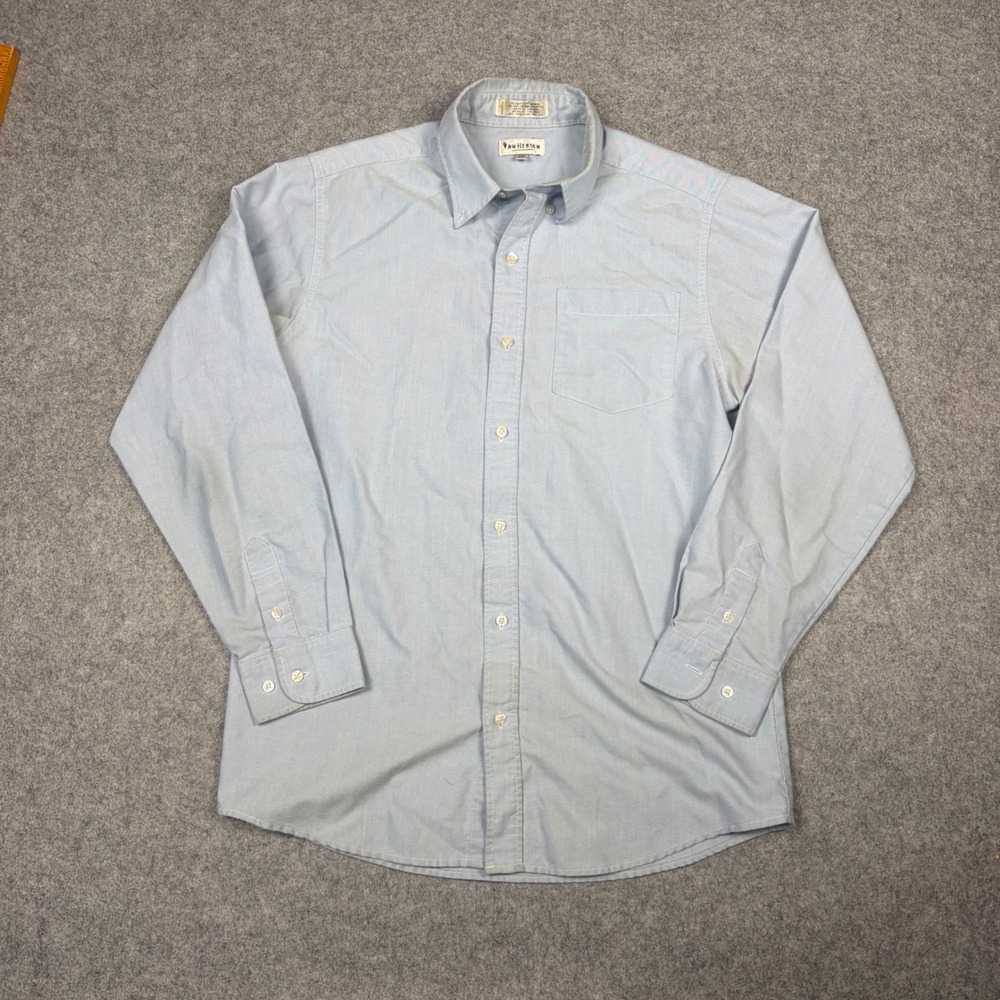 Van Heusen Boys Light Blue Oxford Button Down Shirt Size 20 Long Sleeve Cotton